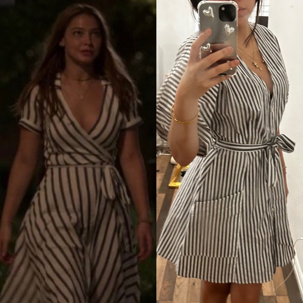 BP Nordstrom Sarah Cameron Striped Wrap Tie Summer Dress Size Small